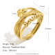 Bague ouverte fleur - Or/Taille unique Image3