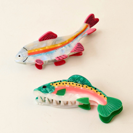 Pinces à cheveux pour femmes en acétate de poisson, collection romantique 2