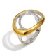Bague ovale à double anneau - deux couleurs/Numéro 7 Image2