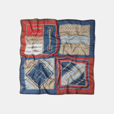 Bandana rétro en polyester à chaînes multicolores