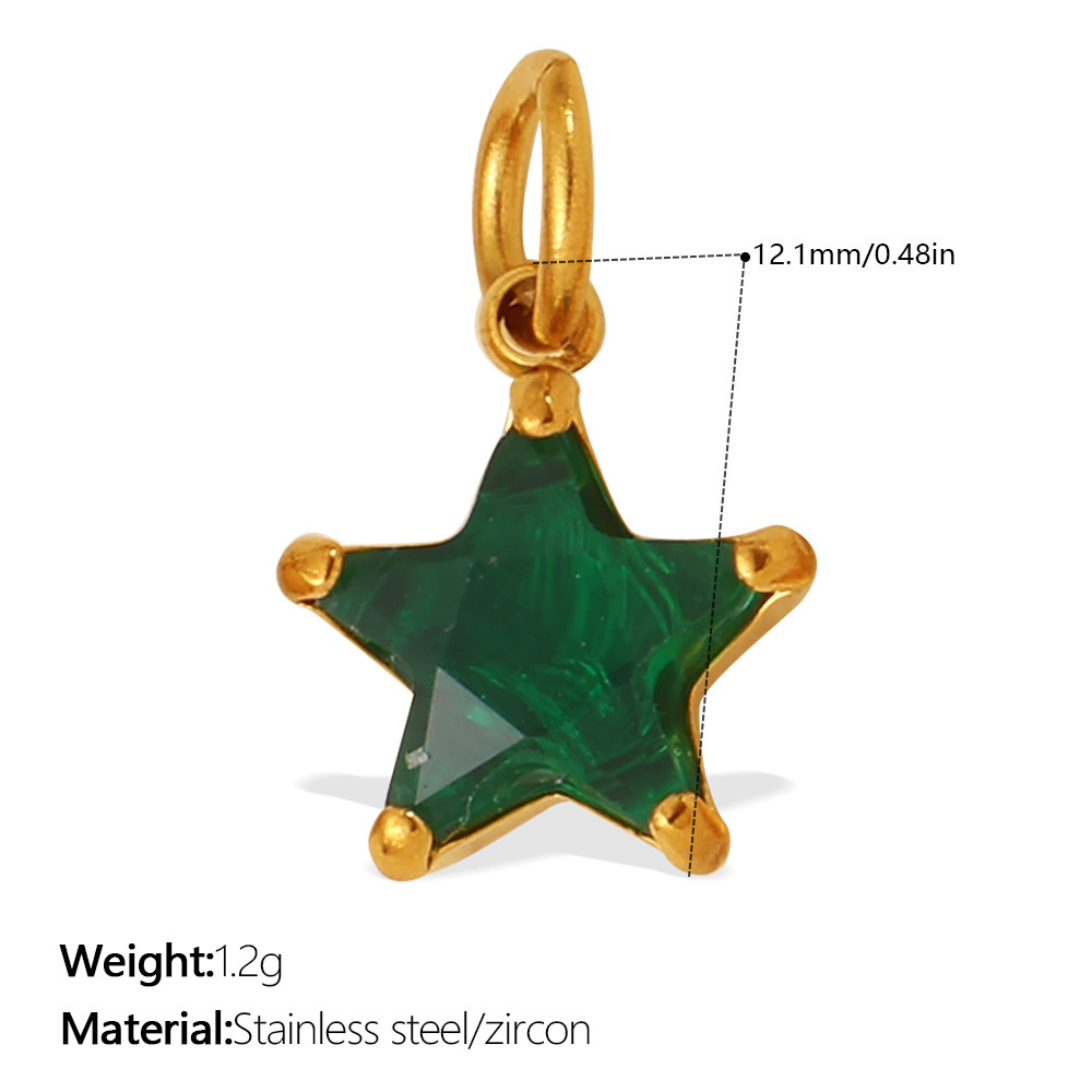 Pendentif Unisexe Simple Series Daily Droplet Heart En Acier Inoxydable Étanche Couleur Or Avec Zircon