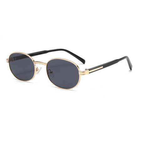 Lunettes de soleil polyvalentes pour femmes, monture elliptique en métal