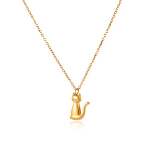 Colliers Pendentifs Pour Femmes, Motif Chaton Et Chiot Mignon, En Acier Inoxydable, Étanches Et Anti-Ternissement, Couleur Or h5