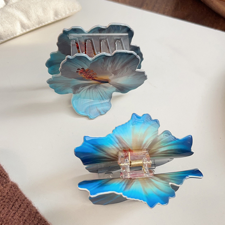 Pinces À Cheveux Pour Femmes En Pvc À Motif Floral Mignon, Collection Romantique Image4