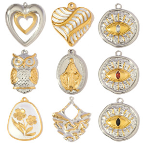 Pendentifs Pour Femmes Modernes En Acier Titane, Couleurs Or Et Argent Mélangés, Étanches Et Anti-Ternissement h5 Image6