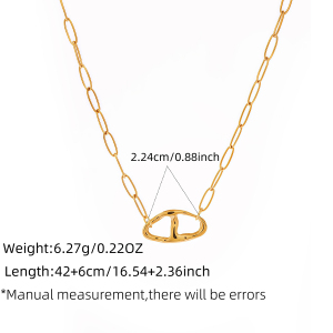 Ensembles De Colliers Pour Femmes Simple Series Daily Irregular Shape En Acier Inoxydable Étanche Couleur Or h5 Image2