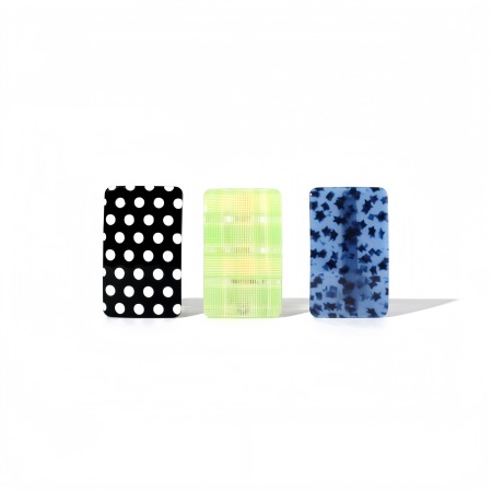 Pinces à cheveux rectangulaires minimalistes à pois en acétate pour femmes