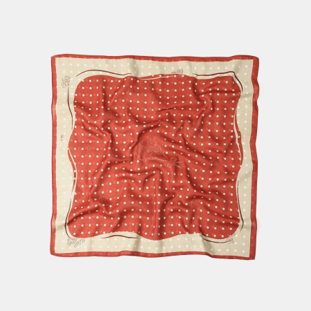 Bandana romantique et élégante à pois fleuris en polyester