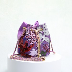 Sacs Bandoulière Femme Élégants Et Romantiques À Motifs Floraux Et Perles De Sequins (Les Motifs Floraux Sont Découpés Aléatoirement) h5 Image3