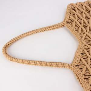 Sacs De Plage Classiques À Pompons En Coton Tissé Pour Femmes h5 Image3