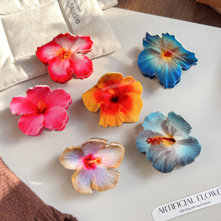 Pinces à cheveux pour femmes en PVC à motif floral mignon, collection romantique