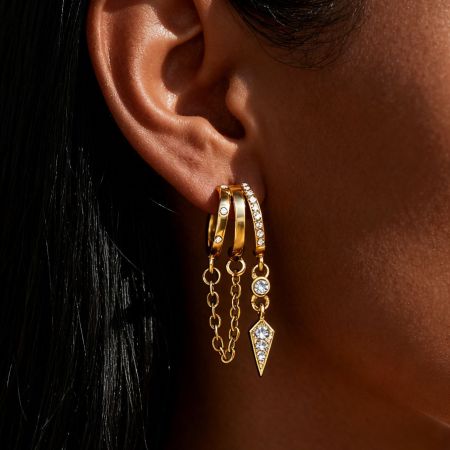 Boucles d'oreilles pendantes pour femme, charmantes, en acier inoxydable étanche, couleur or, avec pompon.