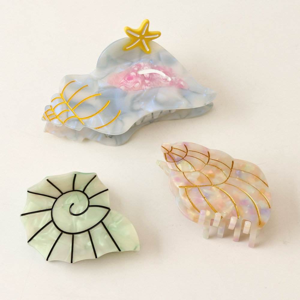 Pinces À Cheveux Pour Femmes En Acétate De Coquillage De Tortue Au Design Unique Image3