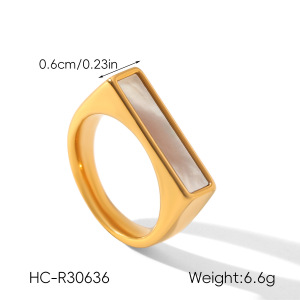 Bague En Acier Inoxydable Étanche Couleur Or Avec Pierre Naturelle En Forme De Cœur h5 Image2