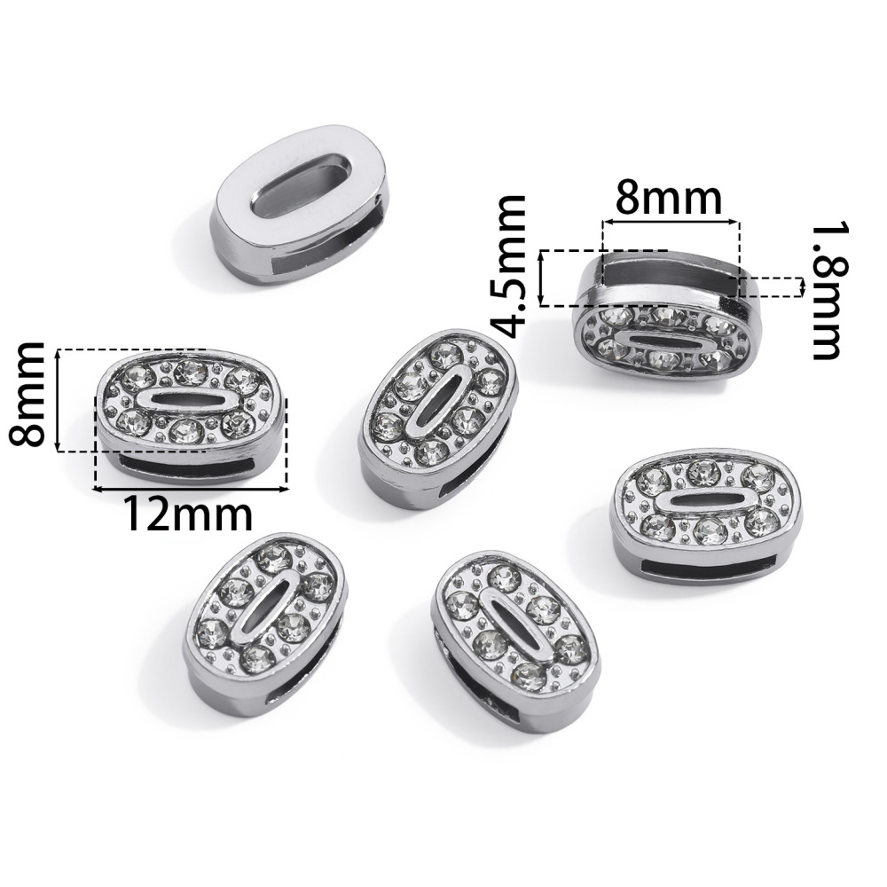 Perles En Alliage Brillantes À Faire Soi-Même, Lettres Et Chiffres, Bijoux. 