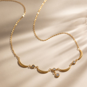 Colliers Pendentifs Élégants Pour Femmes, En Acier Inoxydable Doré, Motif Étoile Et Lune, Étanches Et Anti-Ternissement h5 Image6