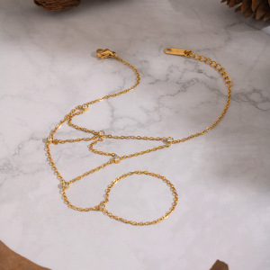 Chaîne Élégante En Acier Inoxydable Étanche Couleur Or Avec Zircon Pour Femme h5 Image4