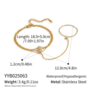 Chaîne Romantique À Plusieurs Rangs En Acier Inoxydable Étanche Couleur Or Avec Zircon Pour Femme h5