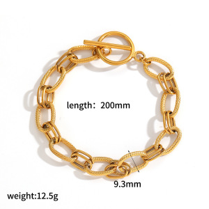 Bracelets À Maillons Pour Femmes, En Acier Inoxydable Imperméable, Couleur Or, À Porter Au Quotidien. h5 Image2