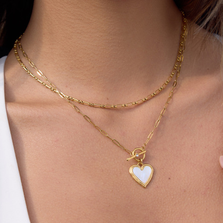 Collier minimaliste en acier inoxydable doré, imperméable et anti-ternissement, pour femme 2