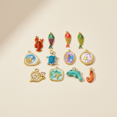 Pendentif Femme Simple, En Acier Inoxydable, Couleur Or, Motif Poisson, À Faire Soi-Même (1 Pièce)