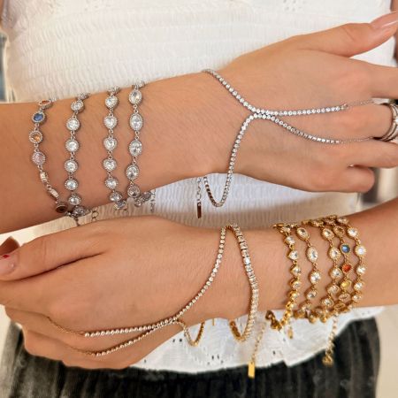 Bracelets de perles luxueux pour femmes, en acier inoxydable, couleur or, avec perles de zircon et étanchéité.