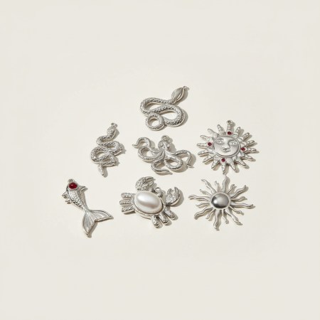 Pendentif femme simple en acier inoxydable étanche, motif animal (1 pièce) 2