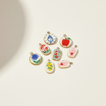 Pendentifs élégants en céramique à motif floral pour femmes 2