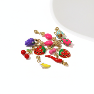 Pendentifs Pour Femmes En Acier Titane, Pince Homard, Couleur Or, Motif Fruits Vifs À Faire Soi-Même h5 Image3
