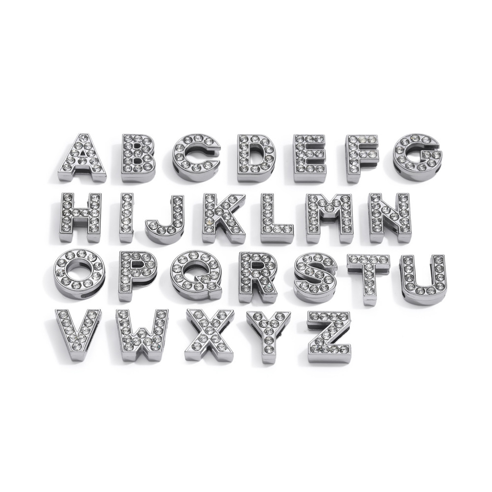 Perles En Alliage Brillantes À Faire Soi-Même, Lettres Et Chiffres, Bijoux. Image7