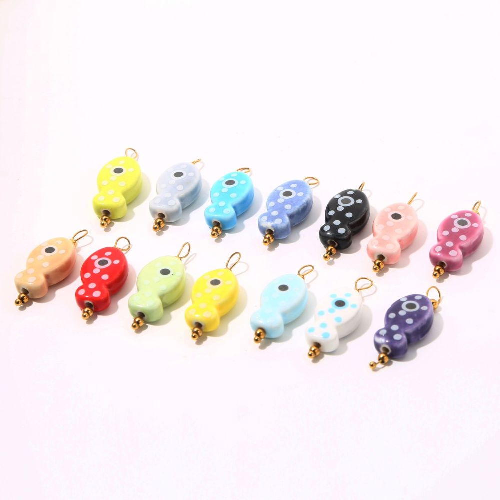 Pendentifs Pour Femmes En Céramique Vivid Vacation Fish Image4