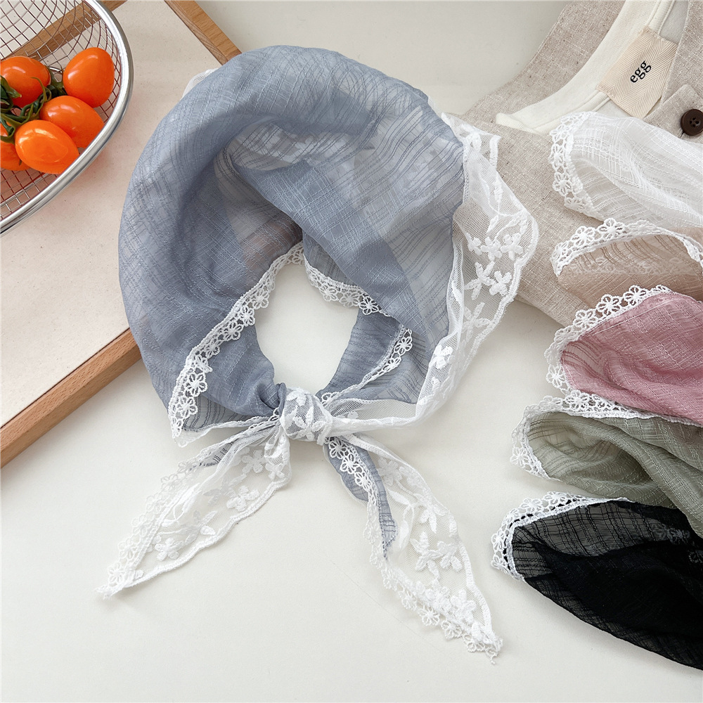 Écharpes D'Été Chics En Polyester Patchwork De Dentelle Pour Femmes h5Image2
