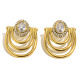 Boucles d'oreilles puces en zircon en forme de U - or 