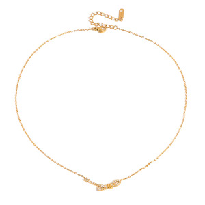 Collier Pendentif Sophistiqué Pour Femme, En Acier Inoxydable Doré, Avec Nœud Papillon, Imperméable Et Anti-Ternissement h5 