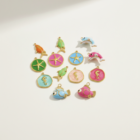 Pendentif femme en acier inoxydable étanche, motif poisson romantique (1 pièce)