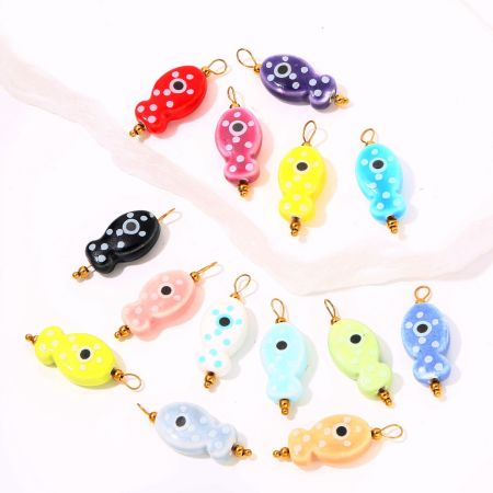 Pendentifs pour femmes en céramique Vivid Vacation Fish