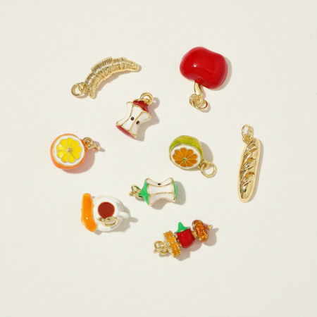 Pendentifs pour femmes en acier titane couleur or, motif fruits naturels d'été