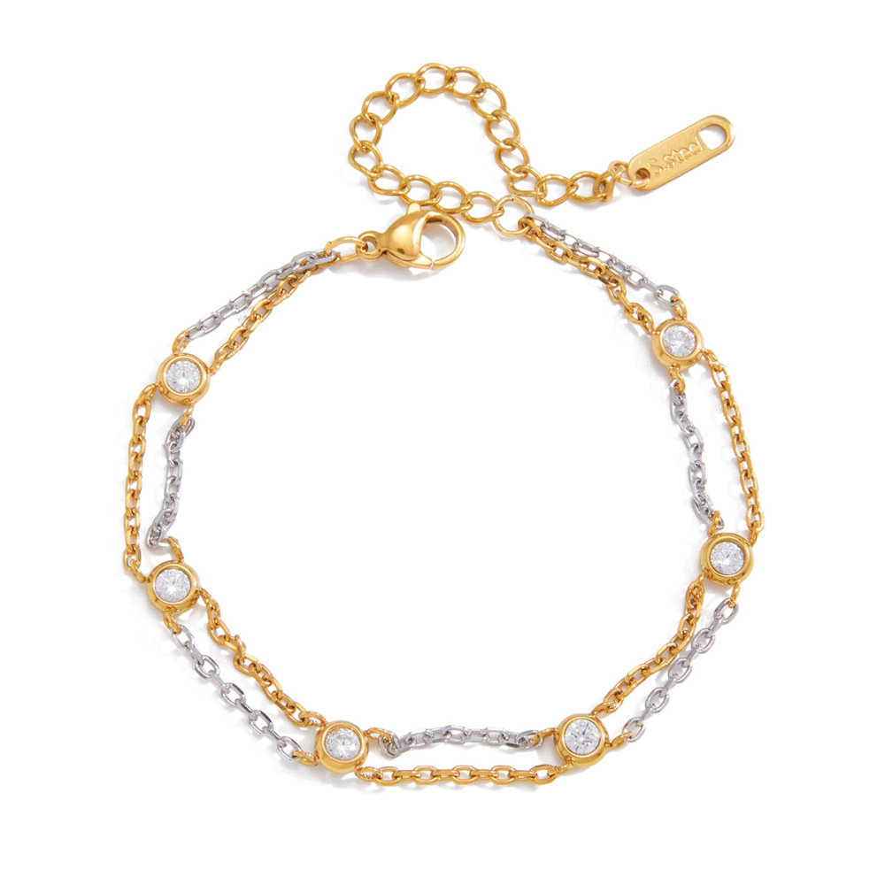 Bracelet Minimaliste Quotidien En Acier Inoxydable Doré, Imperméable Et Anti-Ternissement, Pour Femme. 