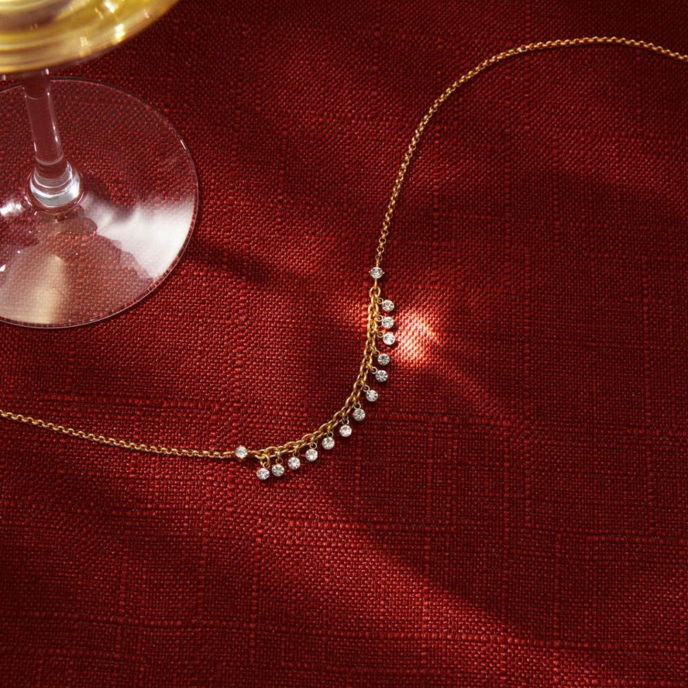 Colliers Pendentifs Pour Femmes En Acier Inoxydable Doré Brillant, Imperméables Et Anti-Ternissement, Avec Pendentif Rond Lustré Image5
