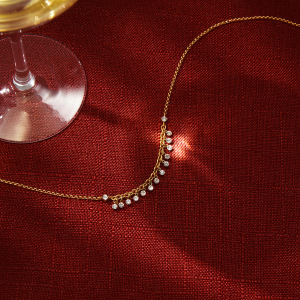 Colliers Pendentifs Pour Femmes En Acier Inoxydable Doré Brillant, Imperméables Et Anti-Ternissement, Avec Pendentif Rond Lustré h5 Image5