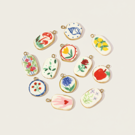 Pendentifs élégants en céramique à motif floral pour femmes