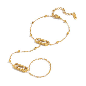 Chaîne Élégante Et Luxueuse En Acier Inoxydable, Étanche, Couleur Or, Avec Zircon. h5 Image5
