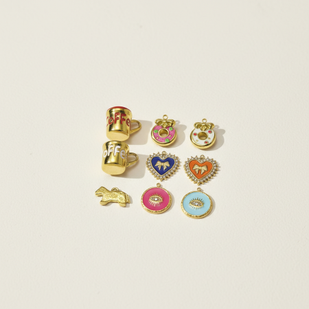 Pendentif femme étanche en acier inoxydable, motif nourriture décontractée (1 pièce)