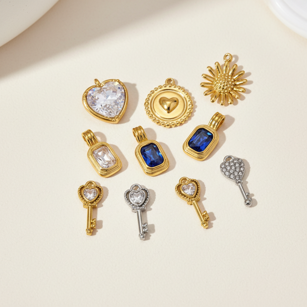 Pendentifs Sophistiqués Pour Femmes, En Acier Titane, Étanches Et Anti-Ternissement, Couleur Or. h5Image3