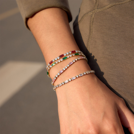 Bracelet à maillons rectangulaire brillant en acier inoxydable doré, imperméable et anti-ternissement, pour femme. 2