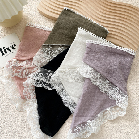 Magnifiques foulards d'été en coton tissé et dentelle pour femmes 2