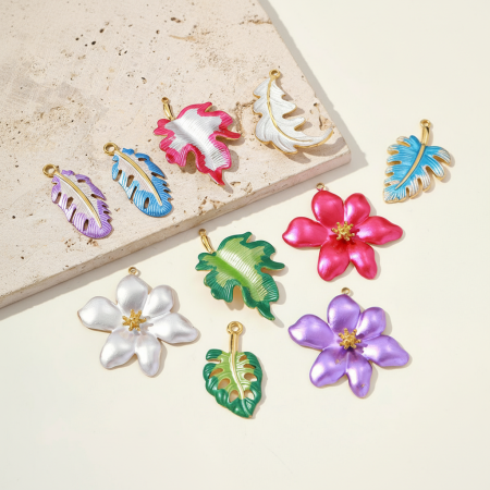 Pendentif femme étanche en acier inoxydable et plante naturelle (1 pièce) 2