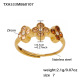 TXA533 - Bague en zircon cubique couleur champagne - taille 7 Image5