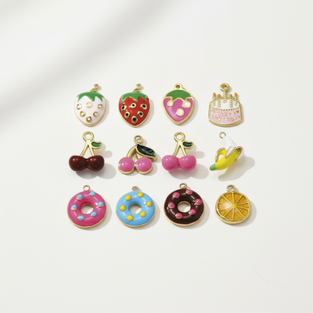 Pendentif femme en acier inoxydable étanche, motif alimentaire romantique (1 pièce)