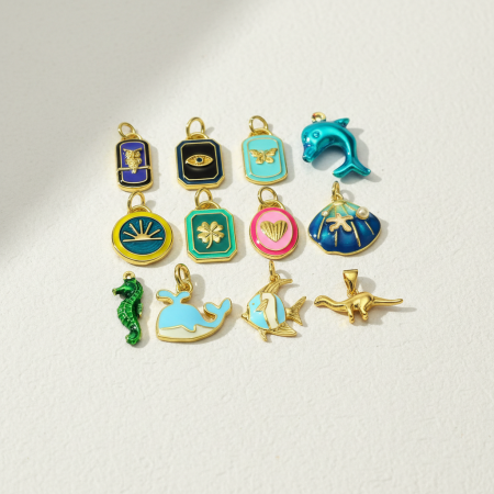 Pendentif femme en acier inoxydable doré, motif tortue de vacances (1 pièce)